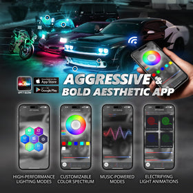 OPT7 Aura Pro installed on Dodge Challenger front highlighting enhanced styling