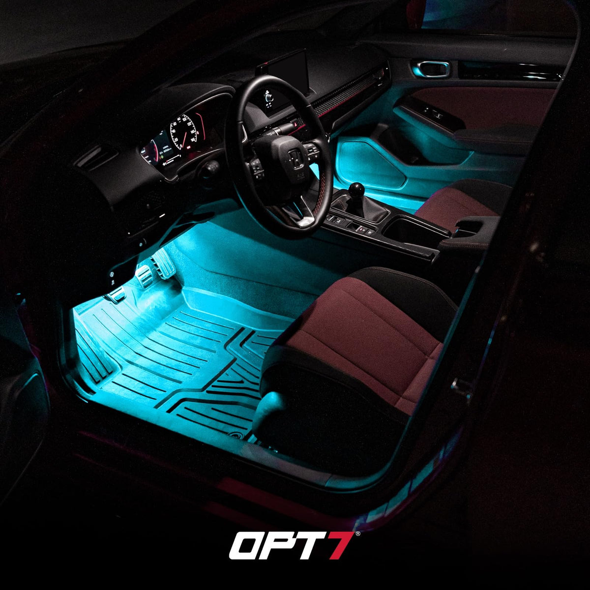 OPT7 interior at night showing finished look for enhanced driving atmosphere