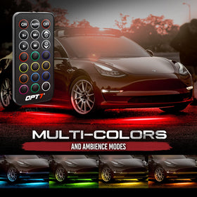 OPT7 Aura remote and phone app screen showing simple color control benefit