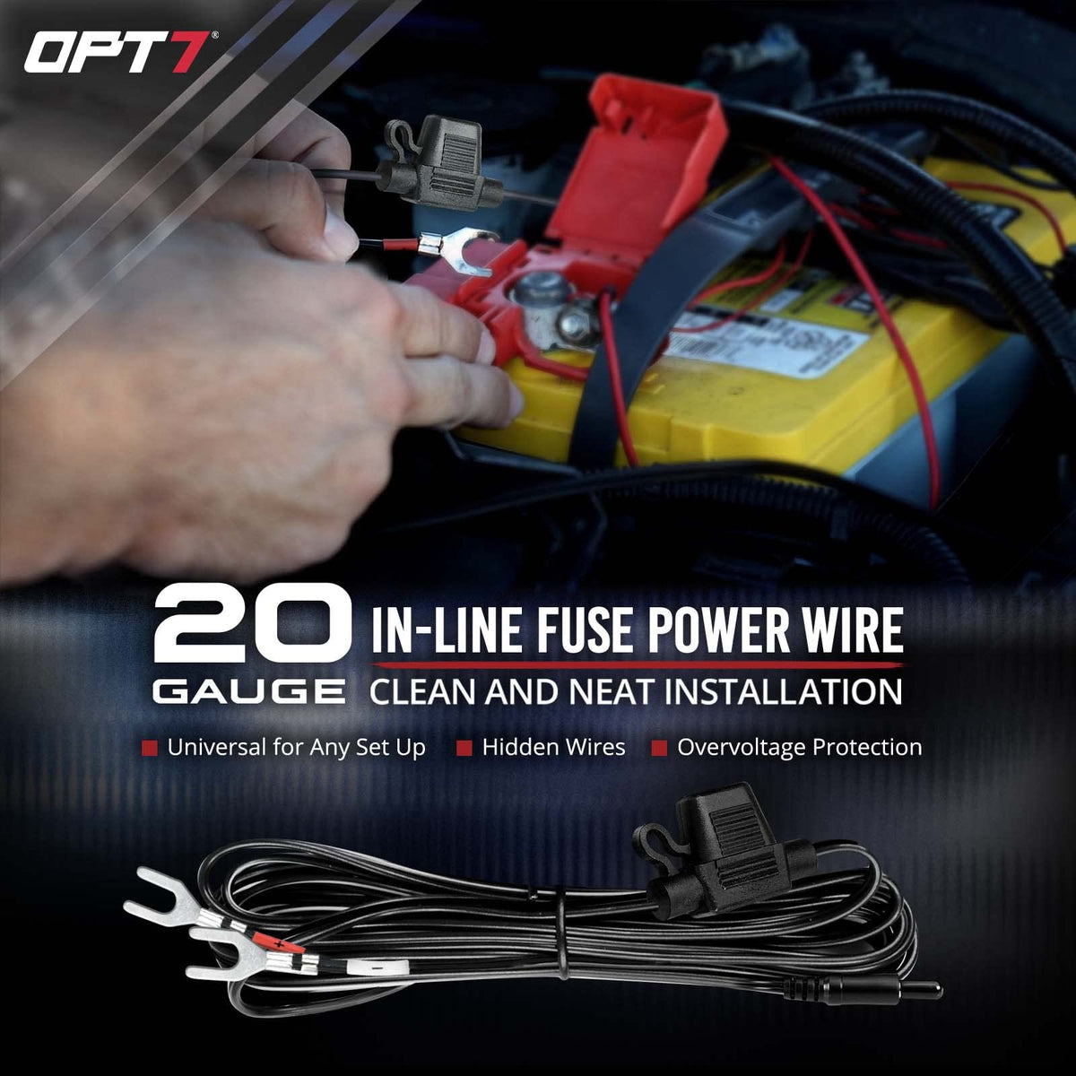OPT7 Aura strip next to ruler showing scale and easy fitment benefit