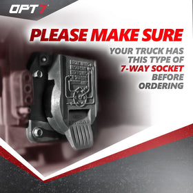 OPT7 close-up of USCAR 7-pin connector showing corrosion-resistant terminals