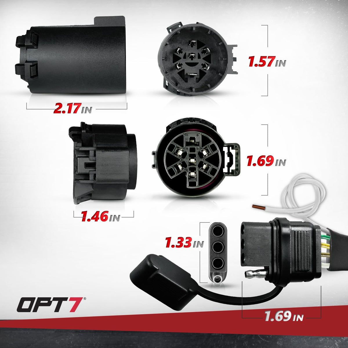 OPT7 adapter connected to Redline tailgate light bar showing full lighting function
