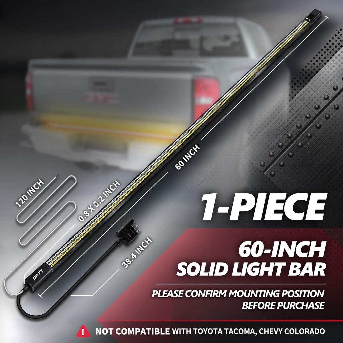 OPT7 Redline close-up of LED array and housing, highlights durable construction and brightness