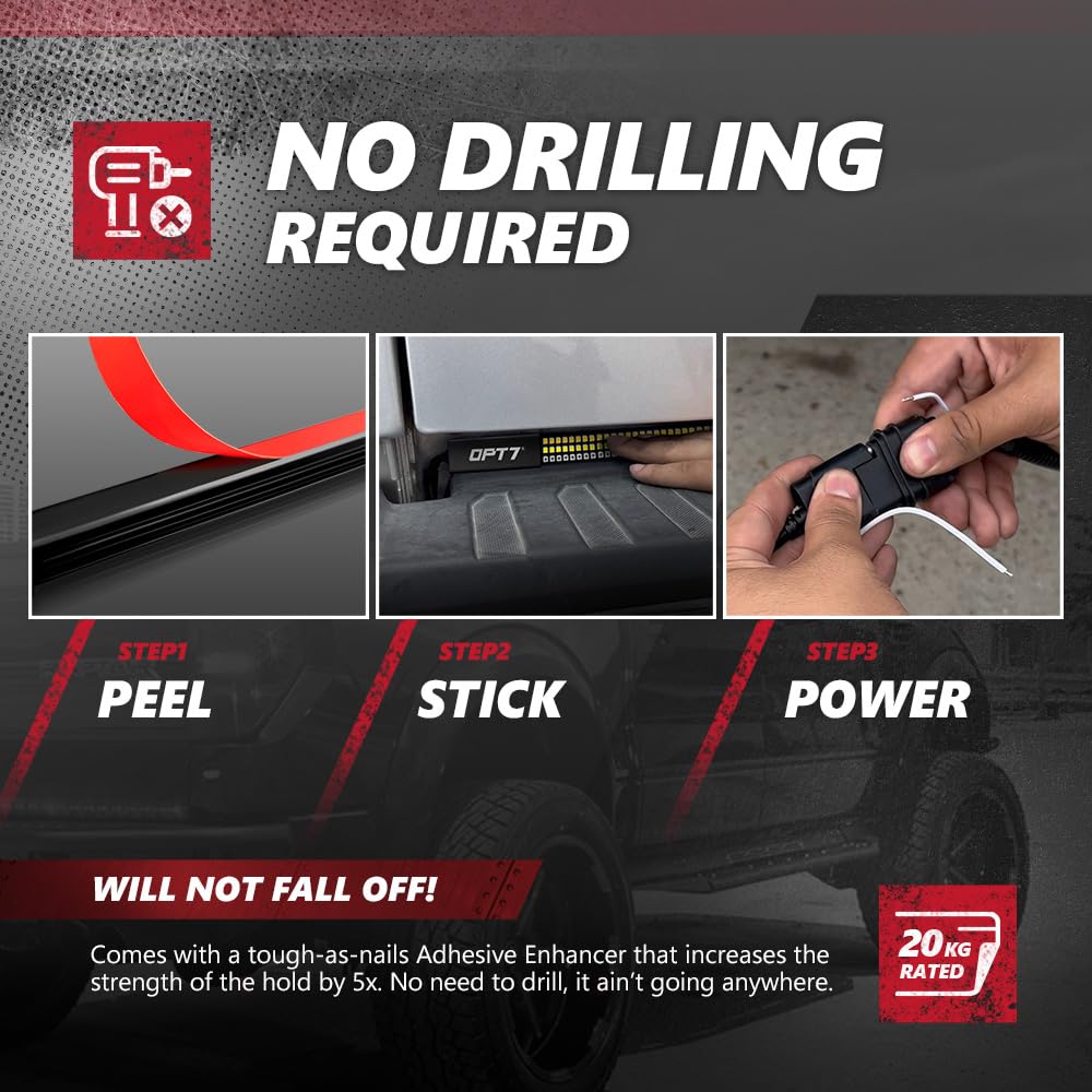 OPT7 Redline installed on tailgate, demonstrates integrated factory-like fit and improved safety