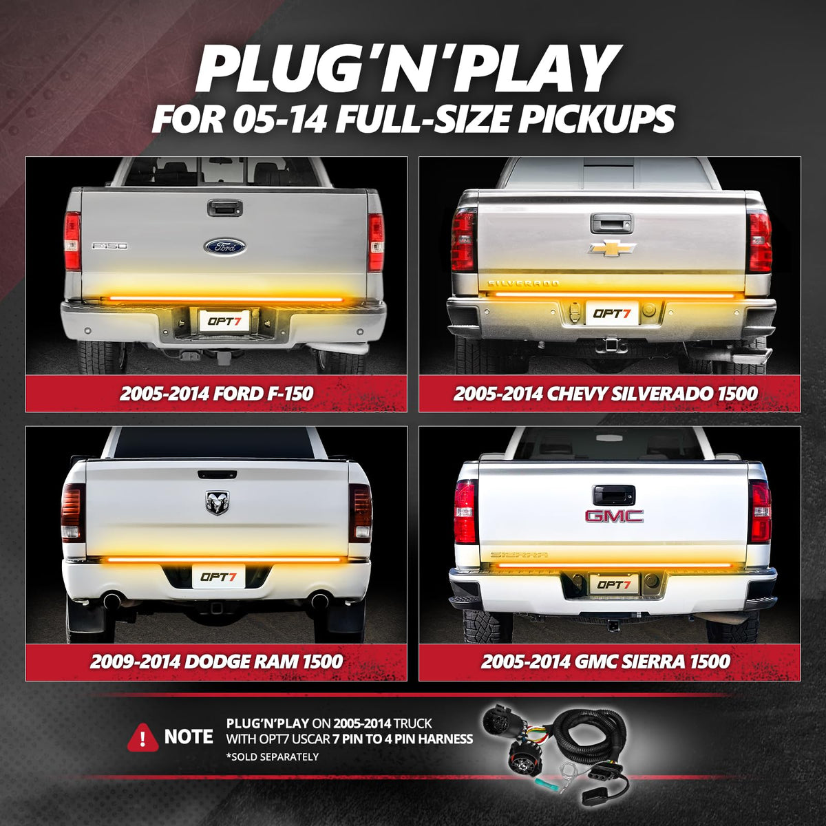 OPT7 Redline sequential amber turn signal in motion, shows clear directional signaling benefit