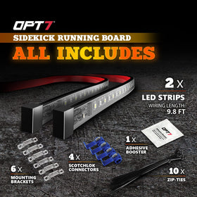 OPT7 Sidekick installed at night with sequential amber turn signal for visibility