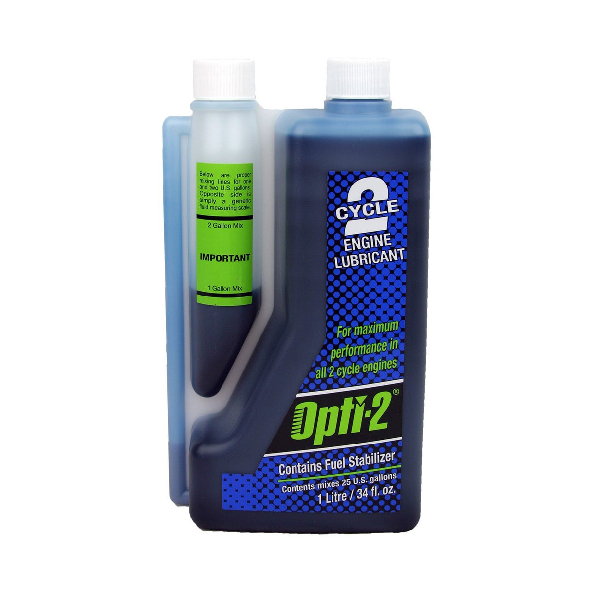 Opti-2 34OZ front label showing high ISO rating and mixing benefits