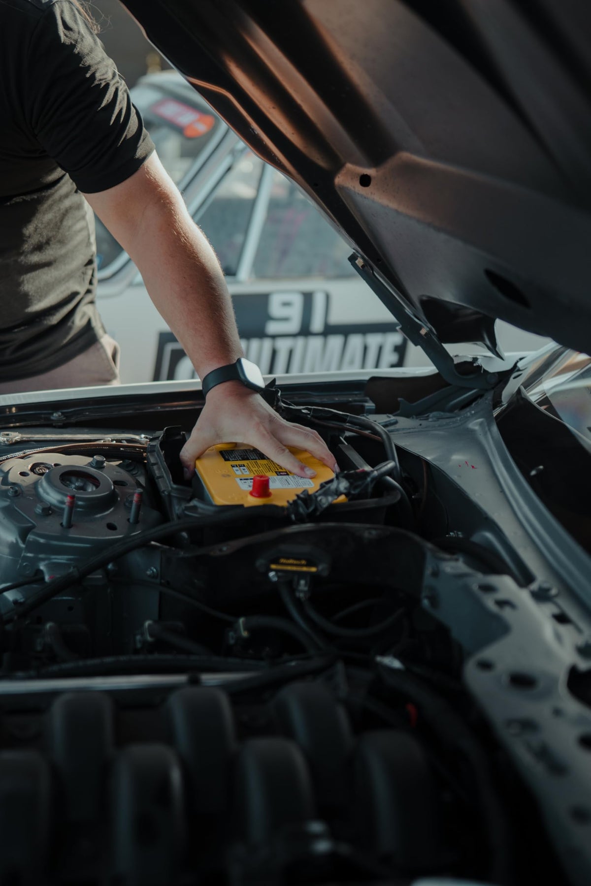 OPTIMA YELLOWTOP installed in truck engine bay for dependable starting benefit