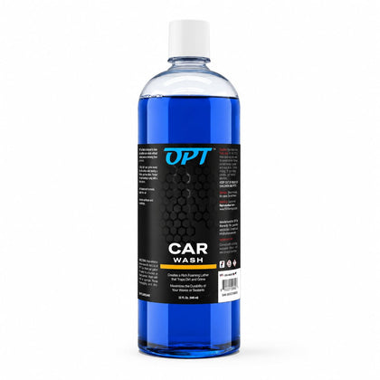 Optimum Polymer Technologies front bottle shot showing 32 oz label and clear benefits