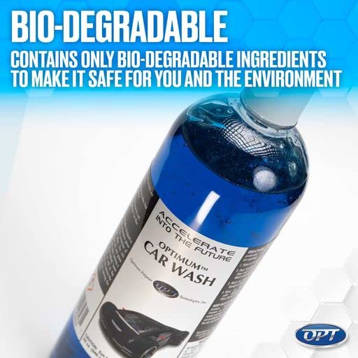 Optimum Polymer Technologies label detail with dilution instructions and eco-friendly claims