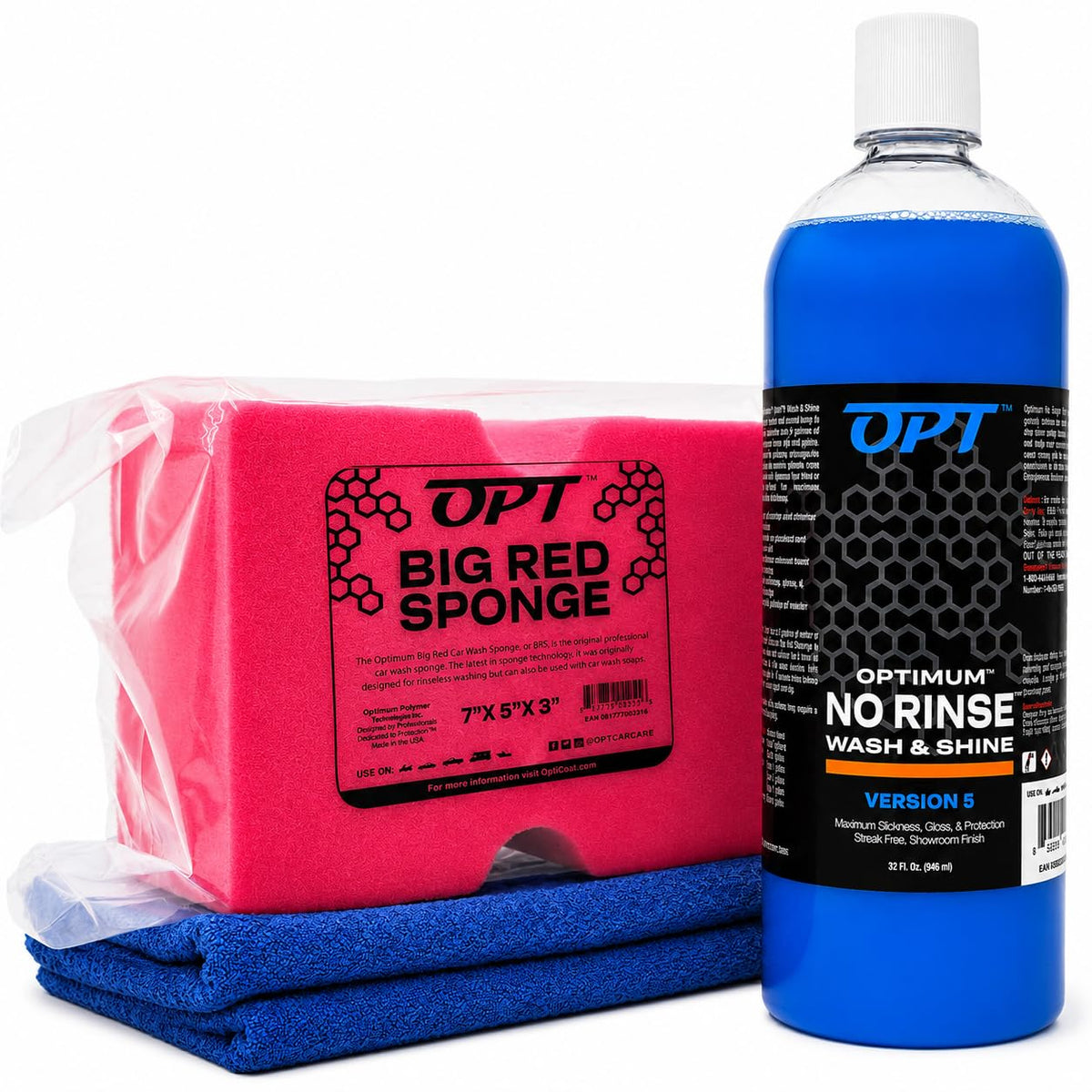 Optimum Polymer Technologies ONR kit front packaging showing bottle towel sponge for easy cleaning