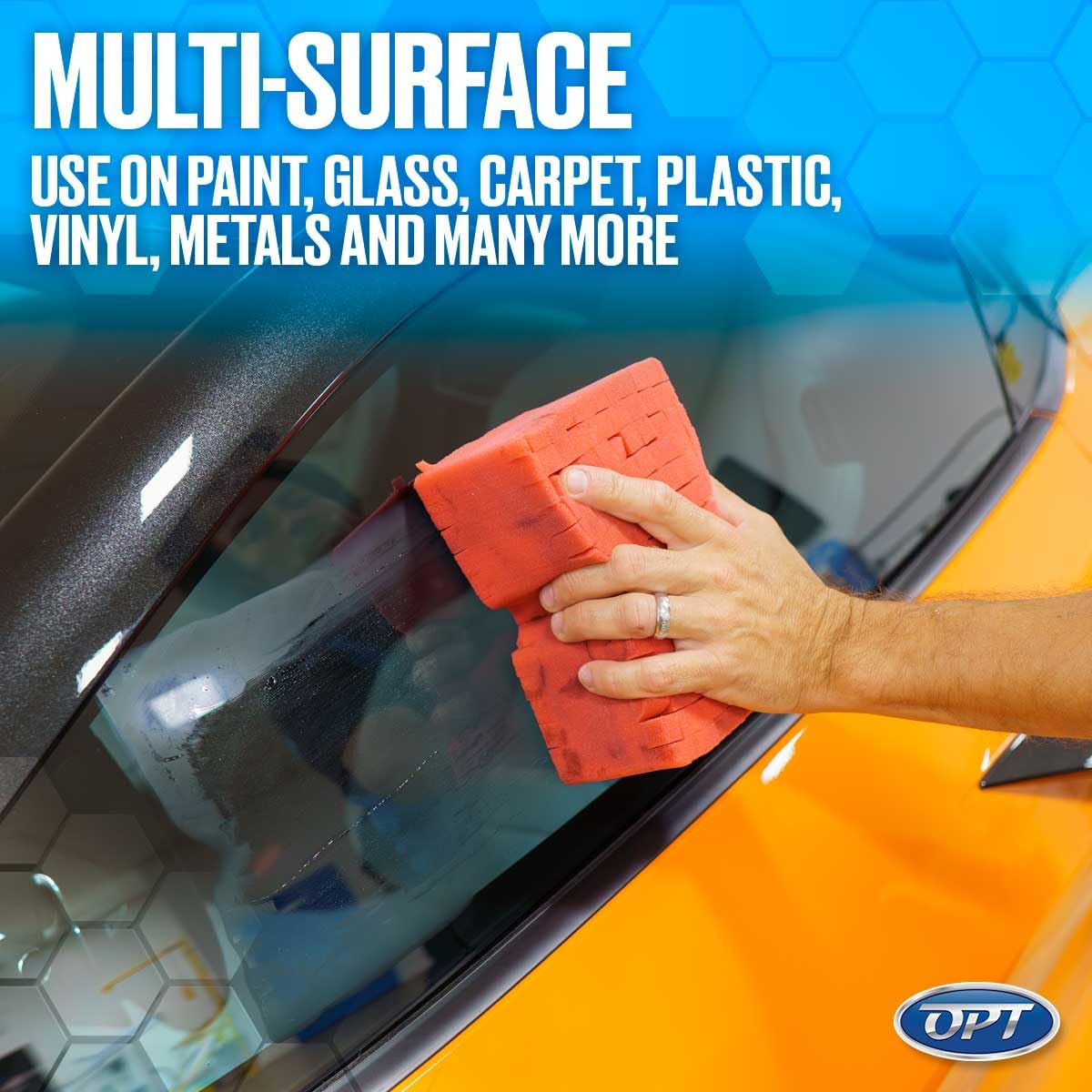Optimum ONR V5 with sponge and microfiber towels illustrating safe gentle cleaning