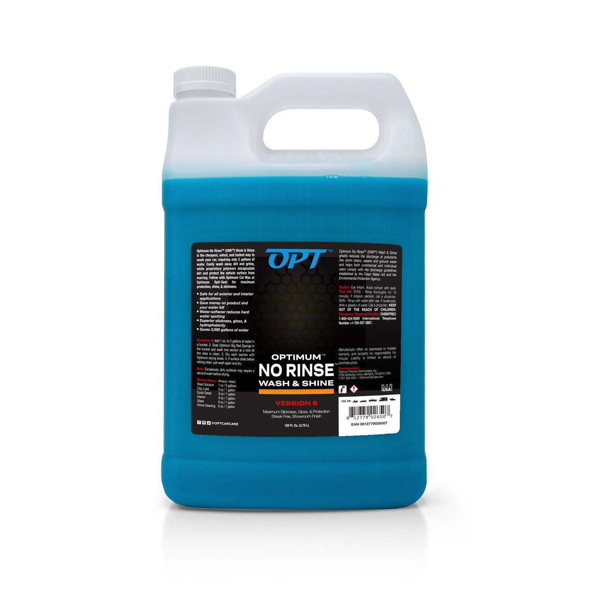 Optimum ONR V6 front gallon bottle showing product and convenience