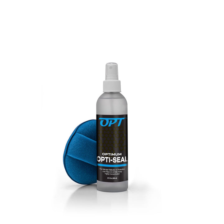 Optimum Opti-Seal front bottle showing label and included pad benefits gloss