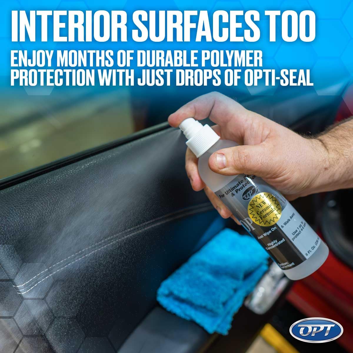 Optimum Opti-Seal 8 oz next to hand showing compact size and easy handling