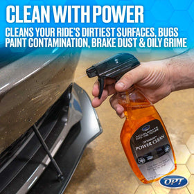 Optimum Power Clean pouring close-up demonstrating concentrated formula efficiency