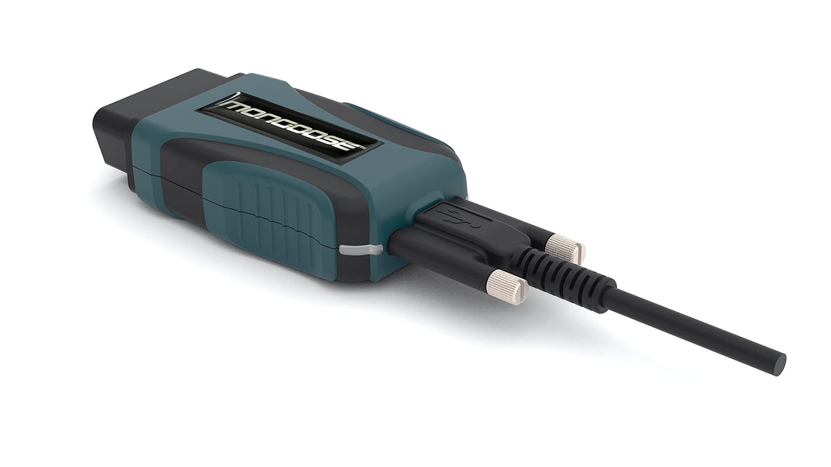 Opus IVS Mongoose-Plus close-up of vehicle connector for reliable OEM communication