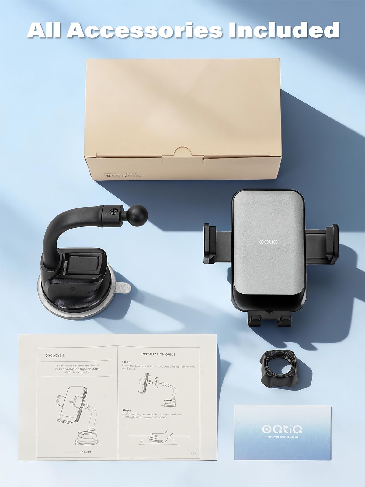 OQTIQ packaged kit with parts showing ready-to-use convenience benefit