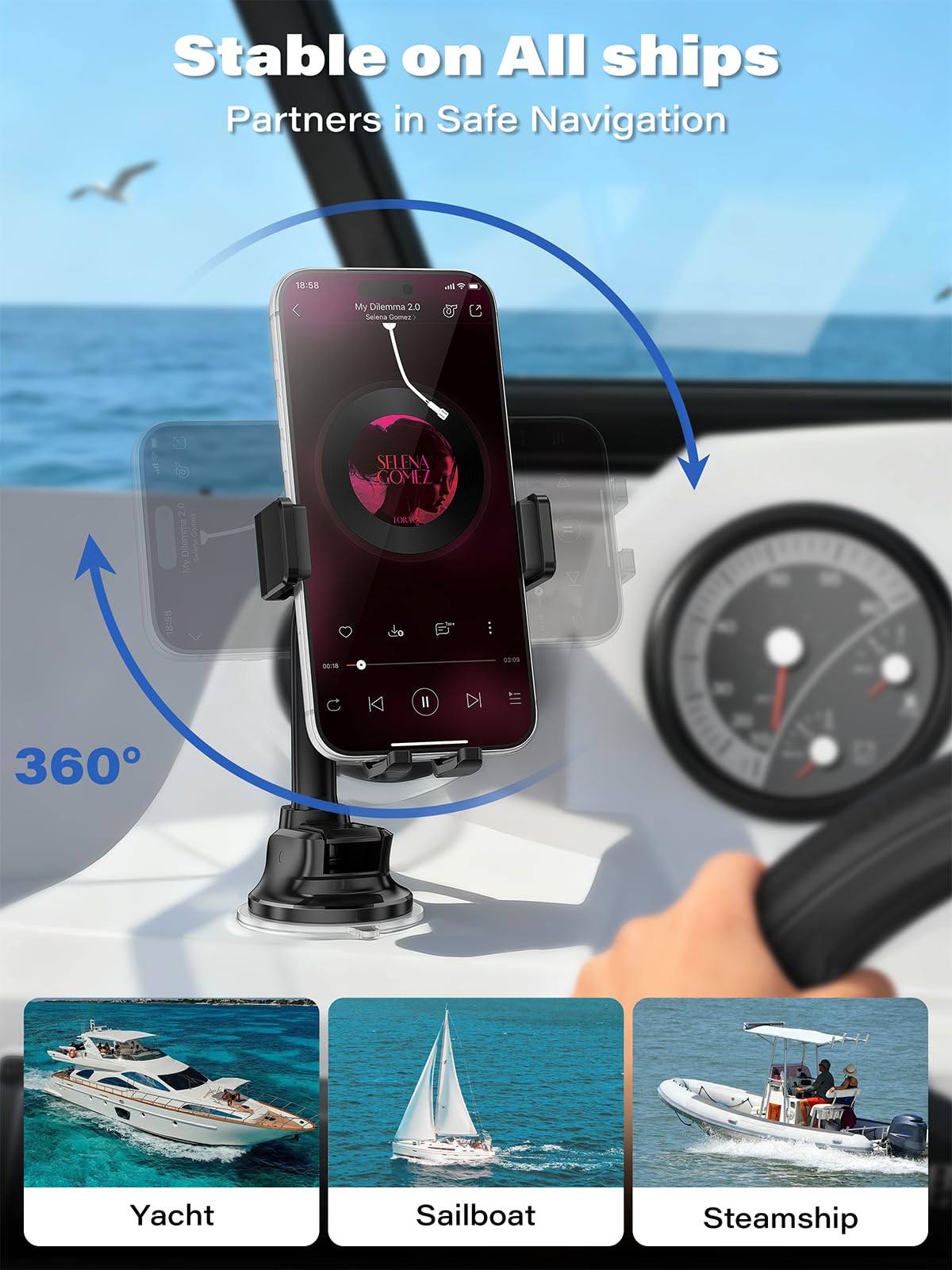 OQTIQ next to smartphone for scale showing universal fit benefit