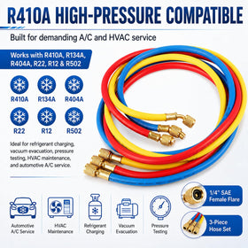 Oralys red blue yellow hoses laid out for quick identification and faster hookups