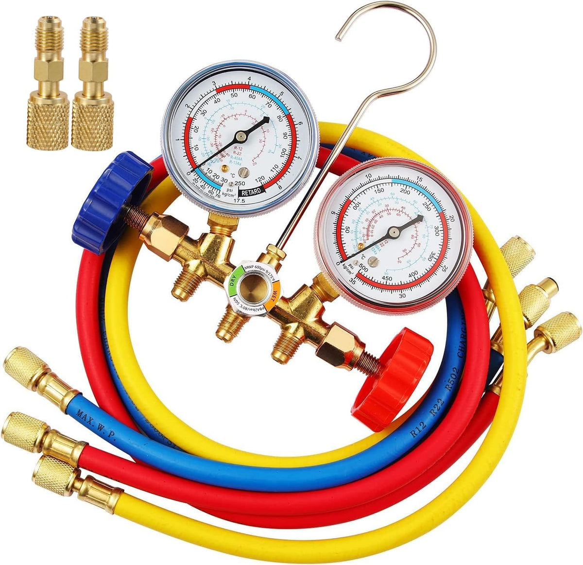 Oralys manifold front view showing gauges and valves for quick diagnostic readability