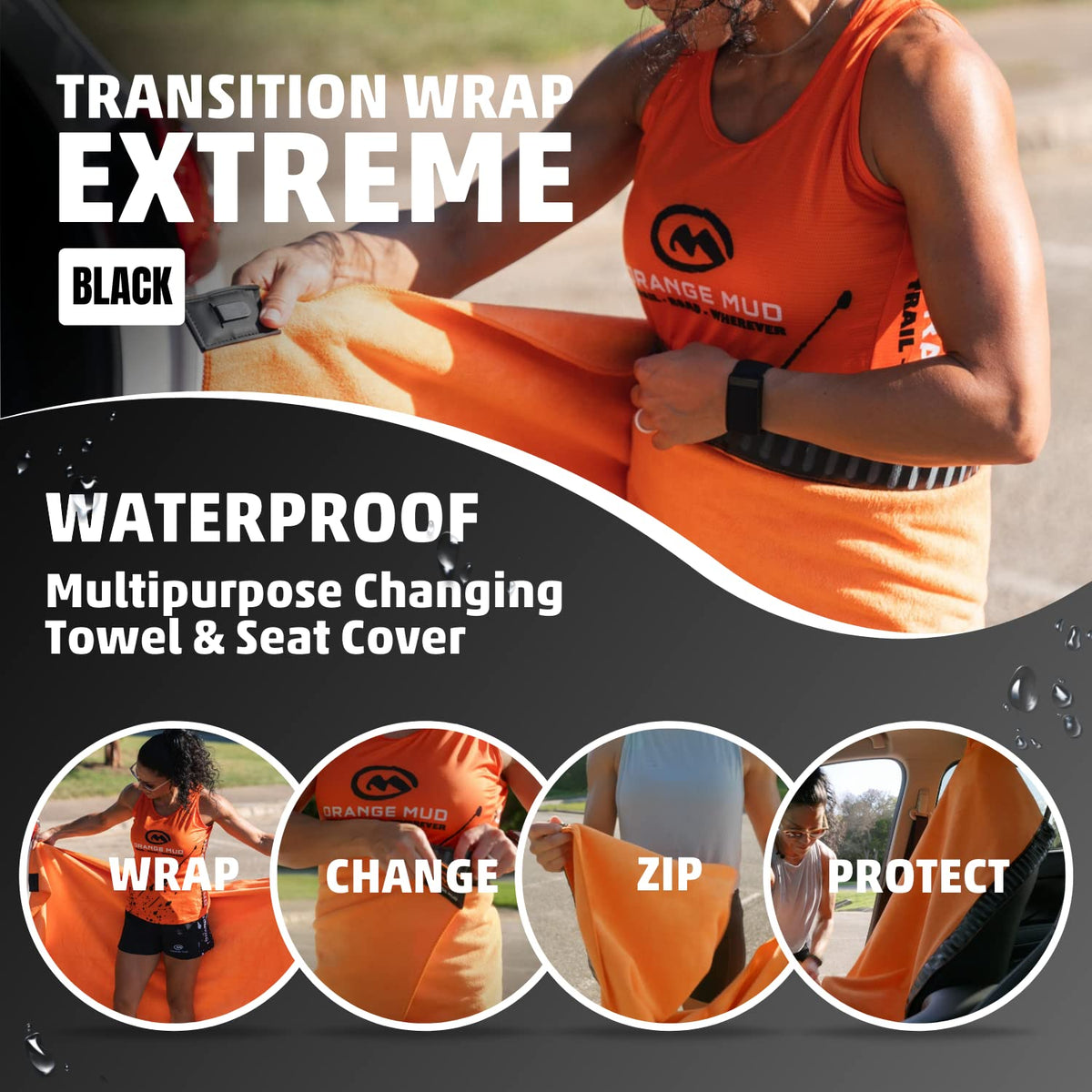 Orange Mud close-up of fabric texture highlighting durable waterproof material