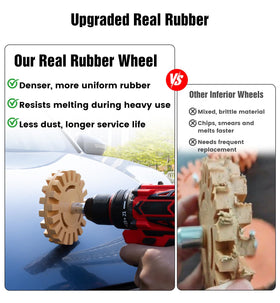OrbitShell drill adapter installed in a cordless drill for quick wheel mounting