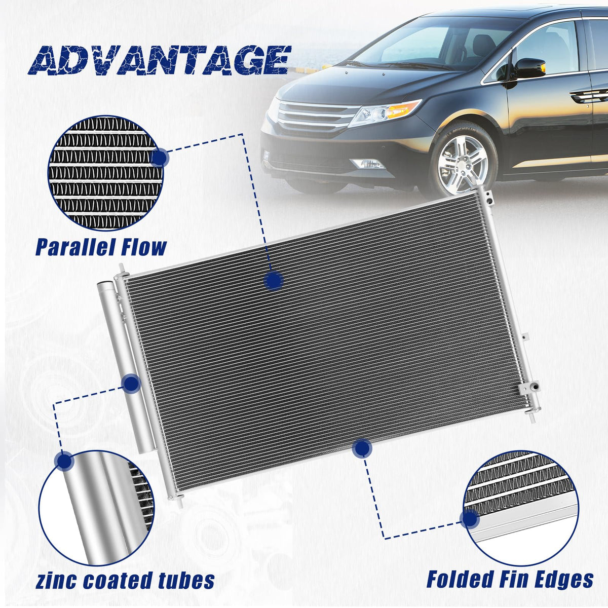 Orceed condenser with receiver drier included for moisture protection