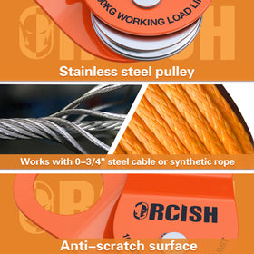 ORCISH circlip upgrade closeup showing centered groove to prevent rope jams benefit