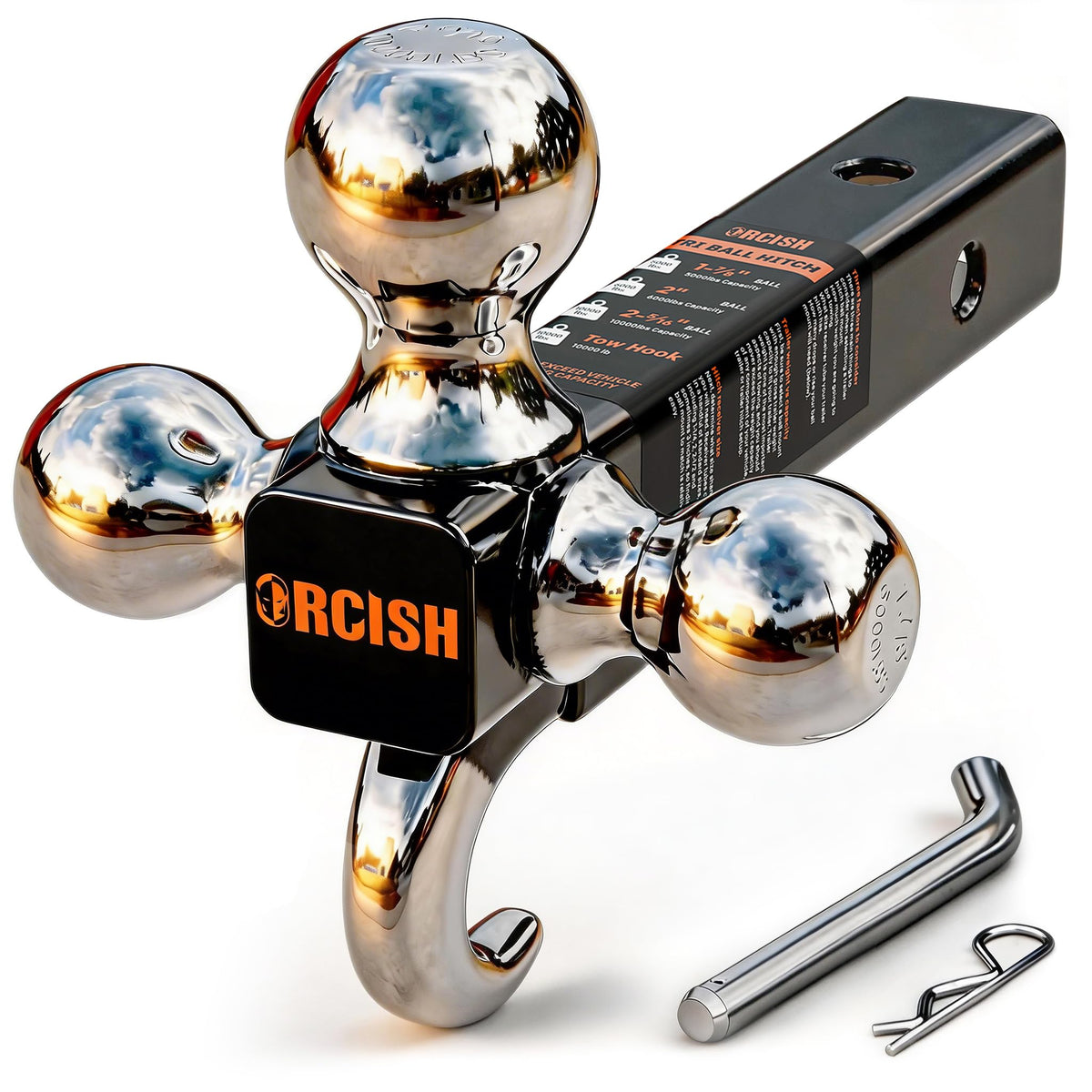 ORCISH front view mounted on truck showing multi-ball convenience and durable finish