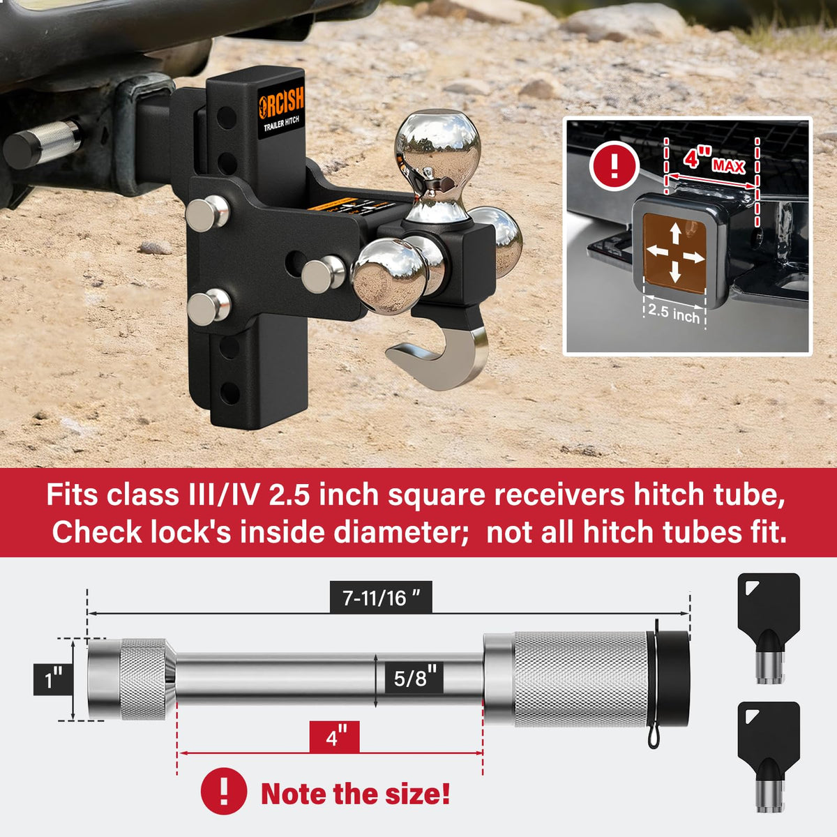 ORCISH height adjustment pins showing dual-pin stability under load