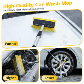 Ordenado brush in use washing SUV roof to reach without ladder