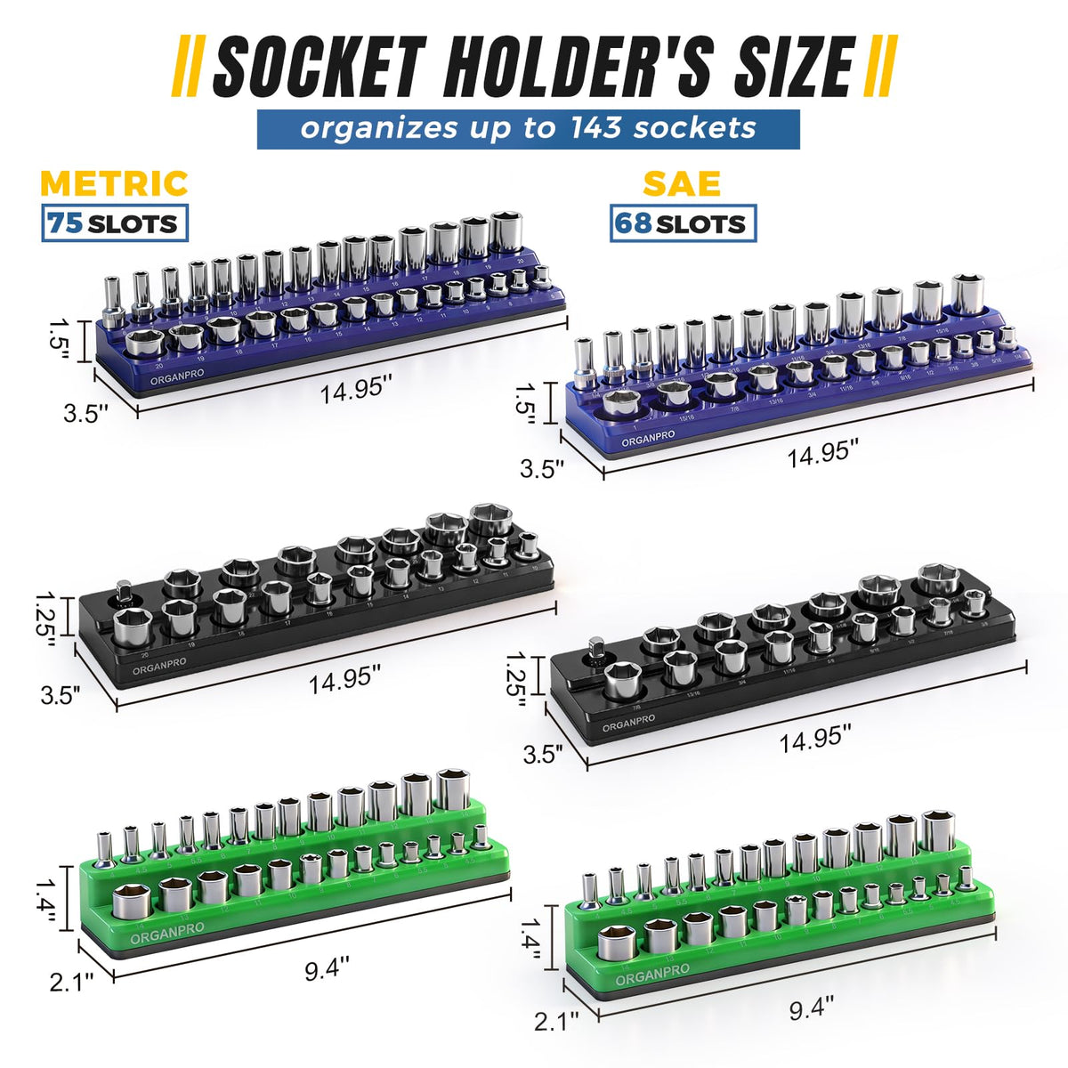 ORGANPRO installed in a tool drawer holding sockets securely for tidy storage