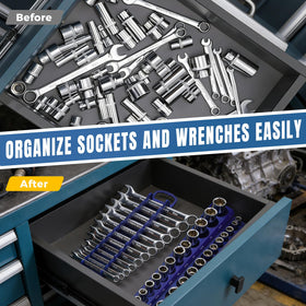 ORGANPRO clear size labels close-up aiding precise socket selection