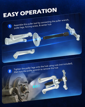 Orion Motor Tech striking wrench and center hub assembled for controlled hub removal