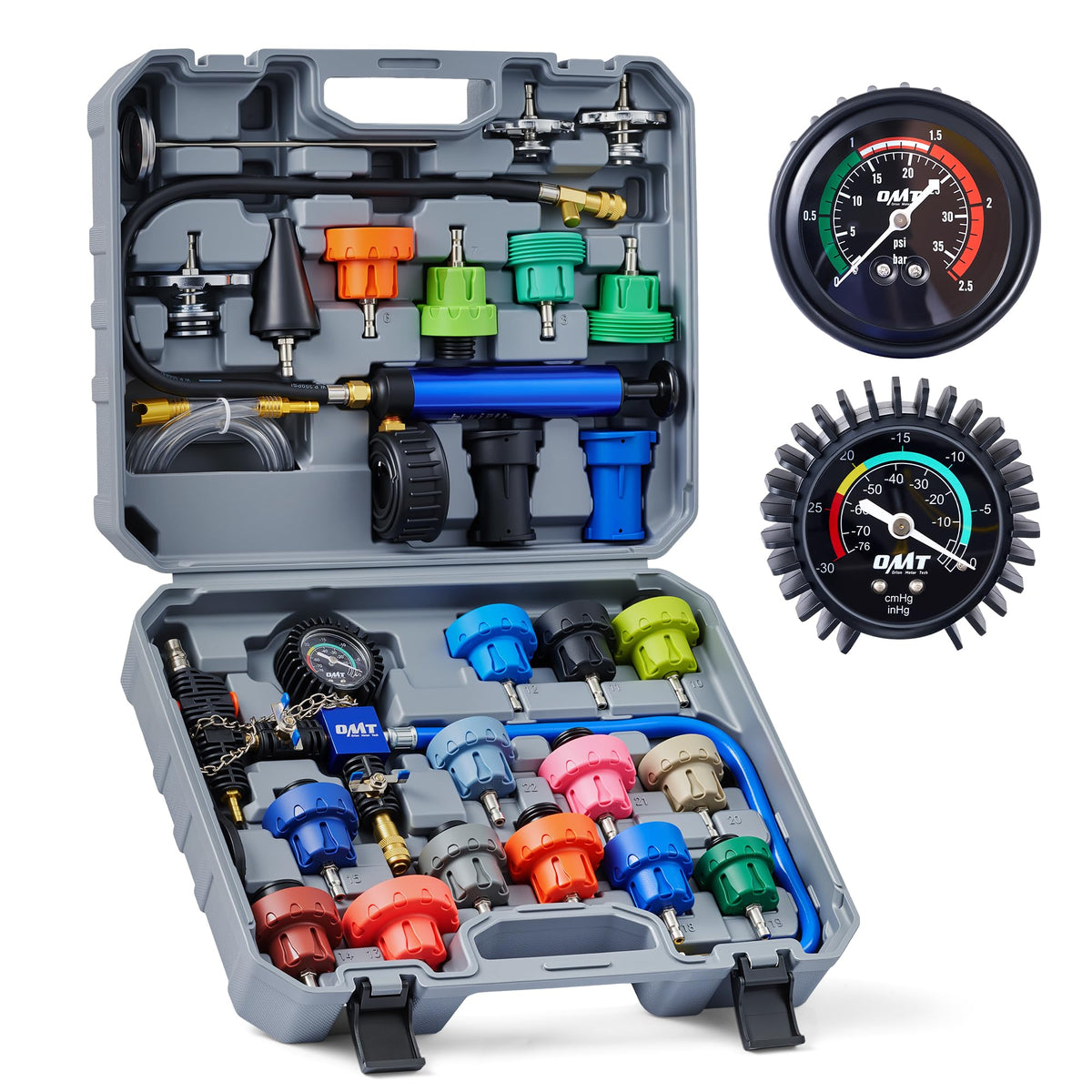 Orion Motor Tech front view of molded case showing organized kit for fast access