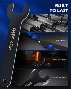 Orion Motor Tech steel marking close-up showing 1045 heat-treated durability