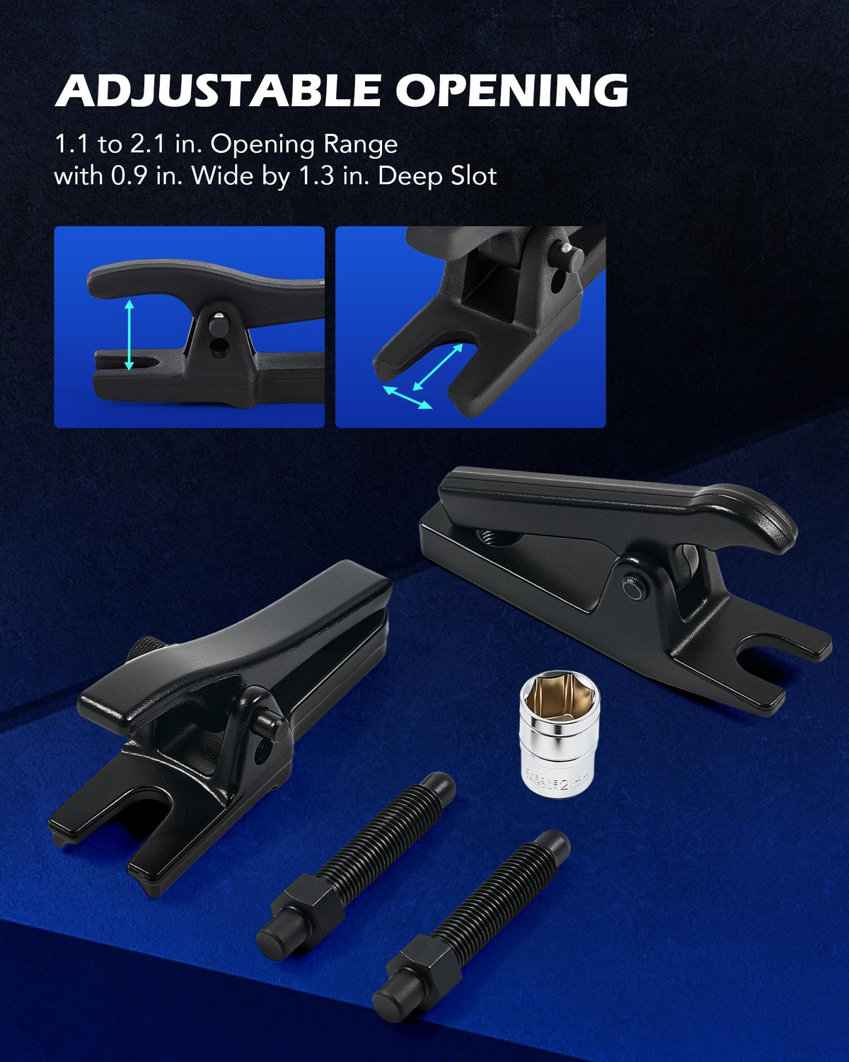 Orion Motor Tech 21 mm socket and pins showing hardened steel durability