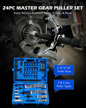 Orion Motor Tech 3-inch puller closeup highlighting reversible jaws strength
