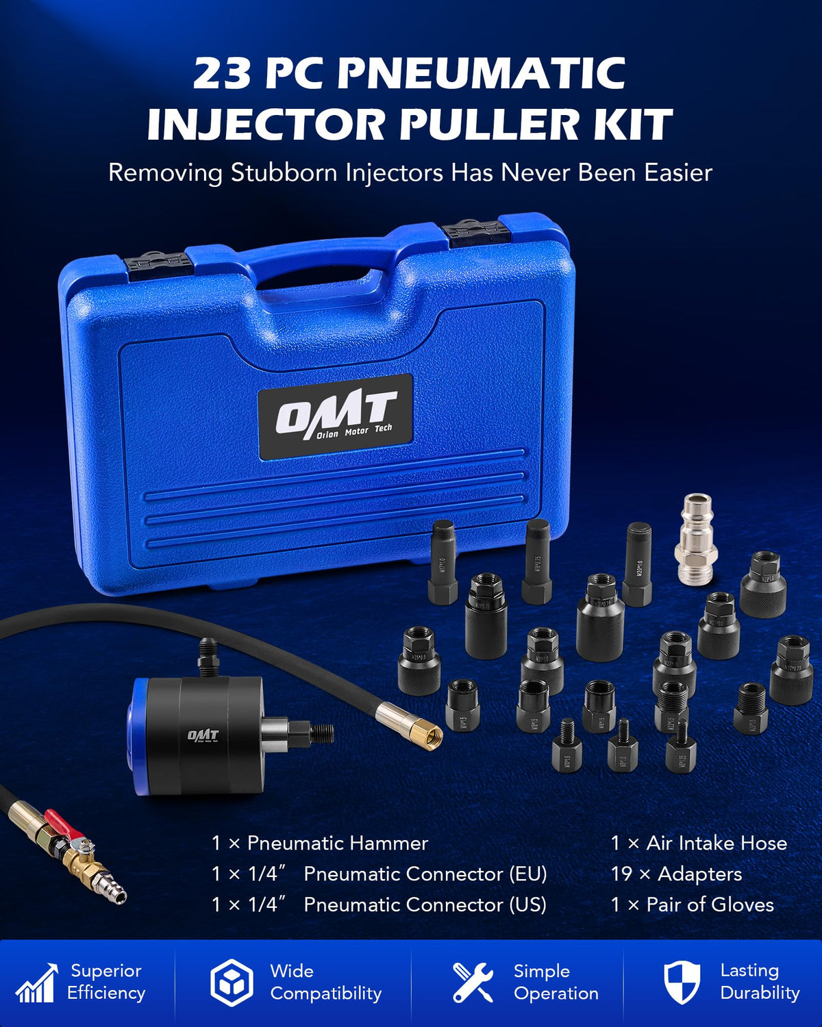 Orion Motor Tech air hammer close-up demonstrating durable build and controlled impact power