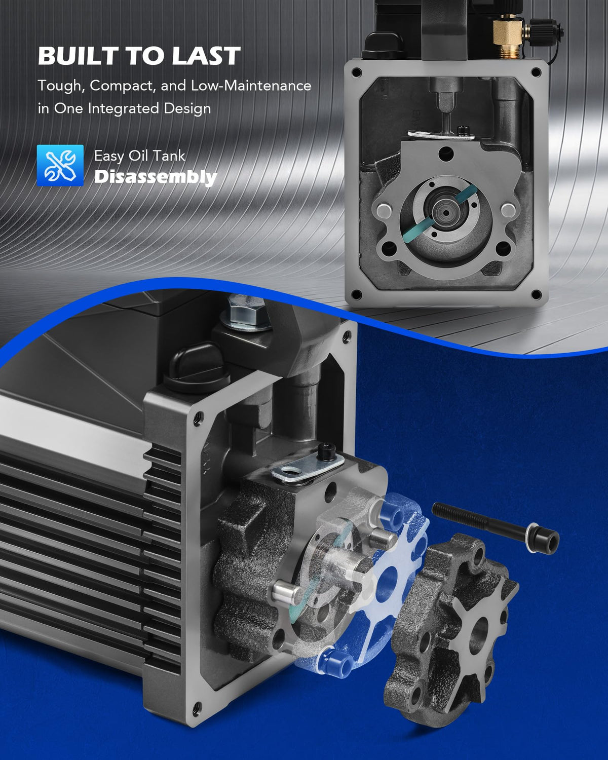 Orion Motor Tech double-layer baffle close-up minimizing oil spray and contamination