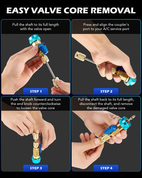 Orion Motor Tech ball-valve lever detail offering controlled refrigerant isolation