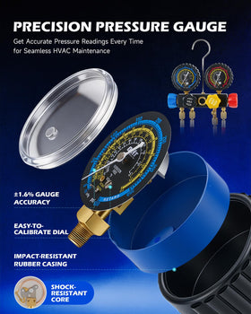 Orion Motor Tech can taps and adapters displayed for R134a and R410a compatibility benefit