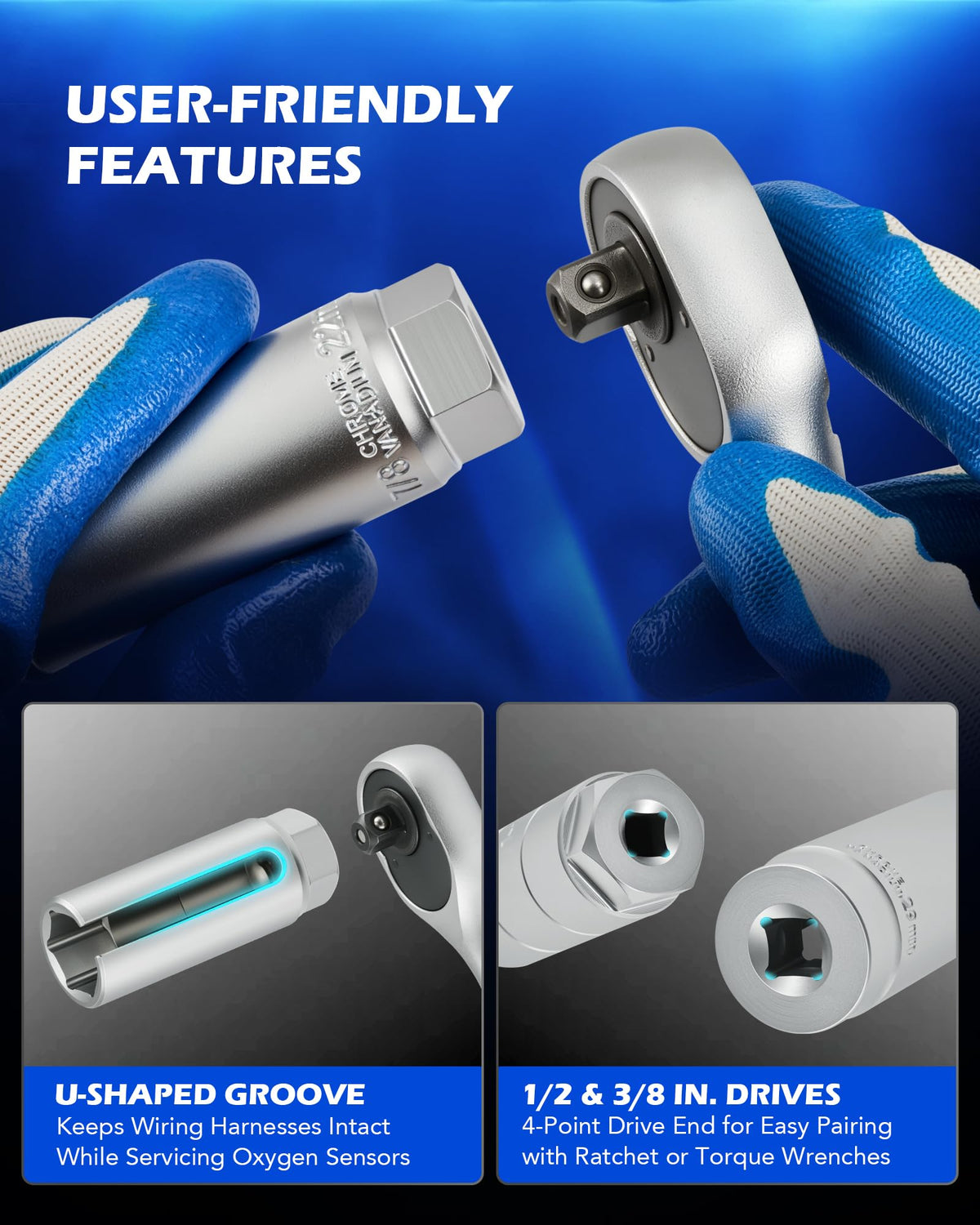 Orion Motor Tech chrome finish close detail resisting corrosion and shop wear