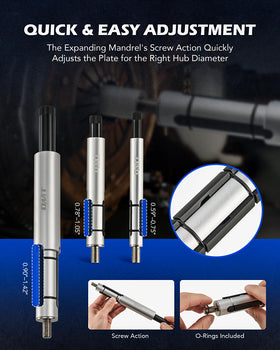 Orion Motor Tech chrome-plated threaded spindle close-up showing corrosion resistance and strength