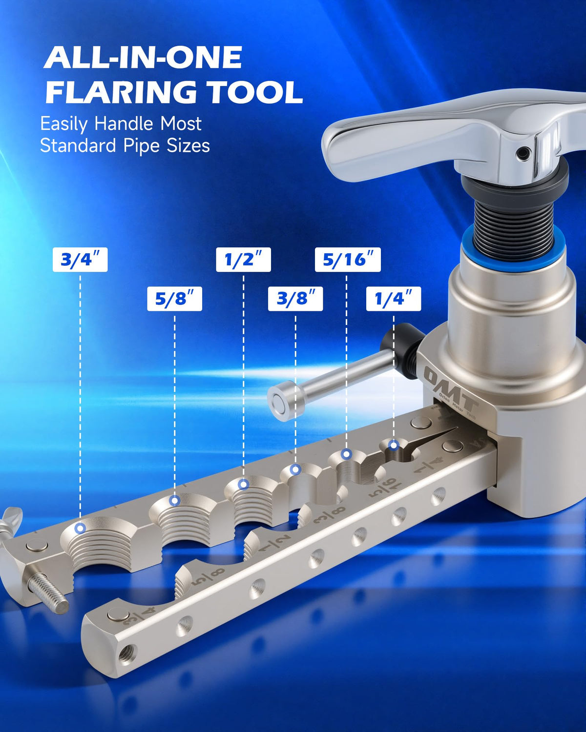 Orion Motor Tech clamping bar holding tube securely for precise 45° flares