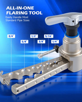 Orion Motor Tech clamping bar holding tube securely for precise 45° flares