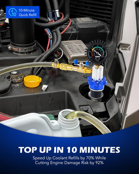 Orion Motor Tech transparent hose showing coolant flow for visual monitoring and air detection