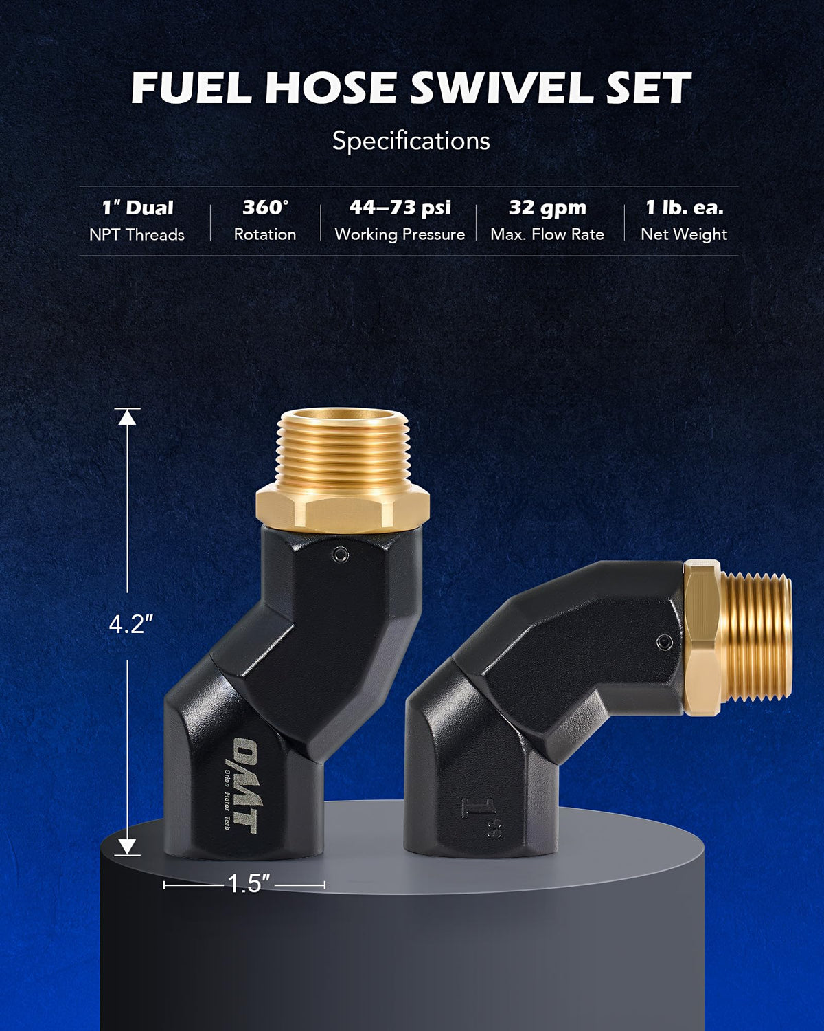 Orion Motor Tech close-up of 1" NPT threads highlighting precision machining and secure seal