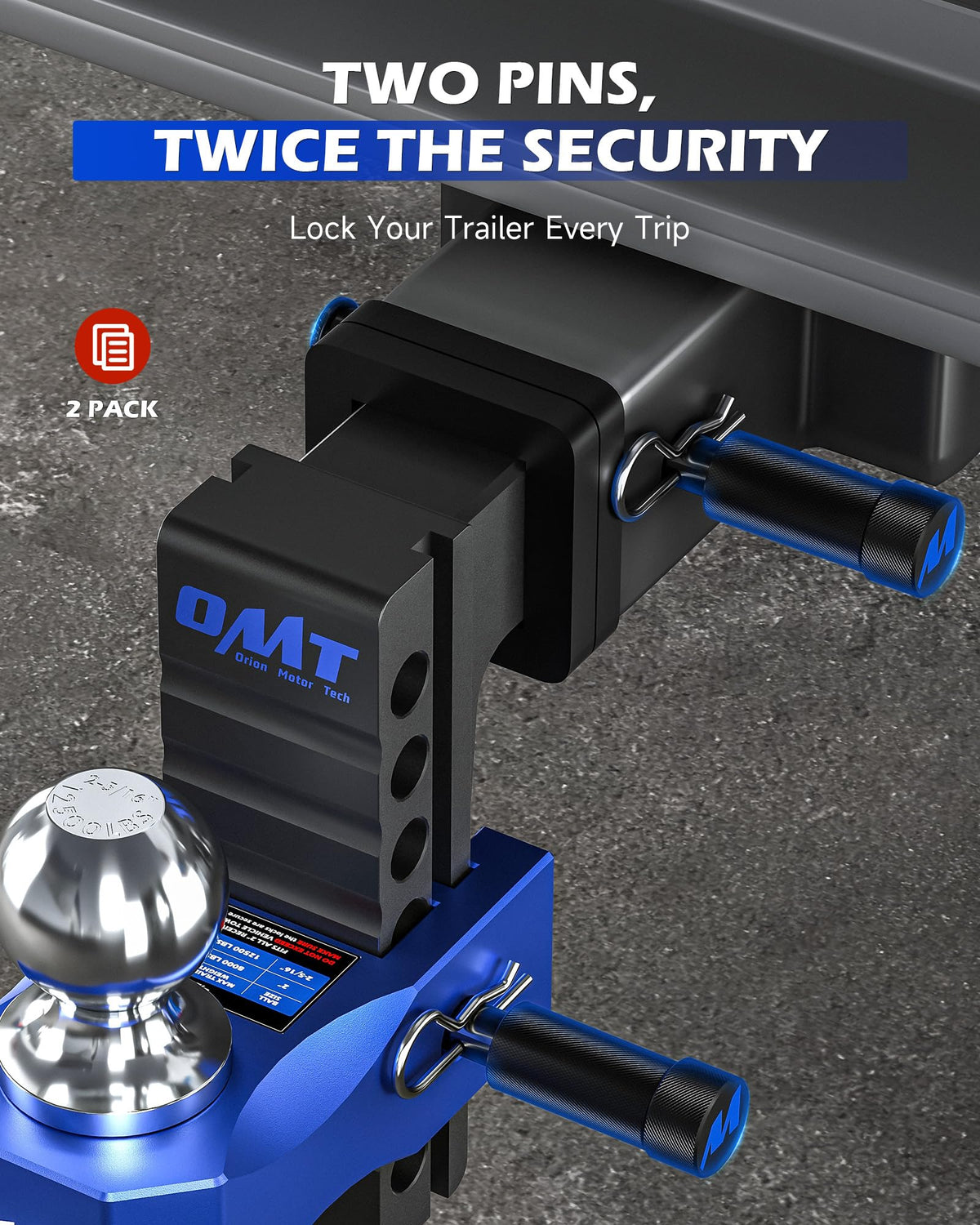 Orion Motor Tech close-up of 5/8" pin diameter demonstrating strong fit and reliability